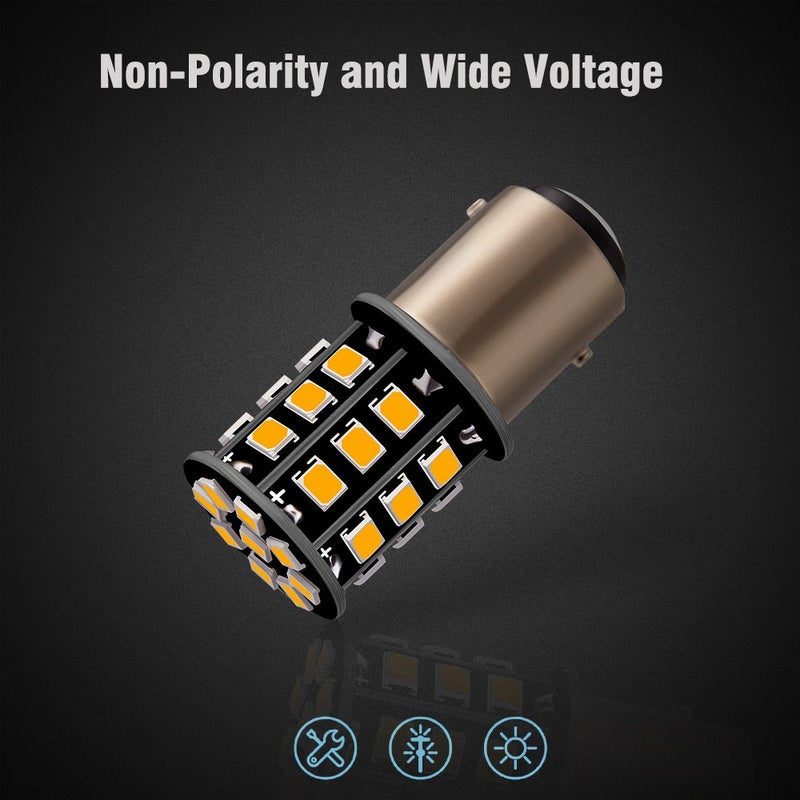 Antline 1157 2057 2357 7528 BAY15D LED Bulbs Amber Yellow, 12-24V Super Bright 1000 Lumens Replacement for Turn Signal Blinker Lights, Side Marker Lights (Pack of 4) - Image 2